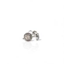 Load image into Gallery viewer, 0.30cts Diamond Halo Stud Earrings in 18k White Gold