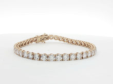 Load image into Gallery viewer, 12.00ct Lab Grown Four Claw Tennis Bracelet in 18k Gold