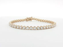 Load image into Gallery viewer, 5.00ct Lab Grown Crown Set Tennis Bracelet in 9k Gold