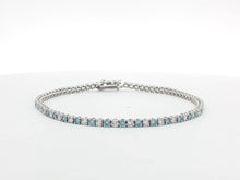 Load image into Gallery viewer, 3.00ct Lab Grown Blue & White Diamond Tennis Bracelet in 9k Gold