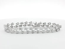 Load image into Gallery viewer, 12.00ct Double Row Lab Grown Pear Shape Tennis Bracelet in 14k Gold
