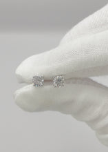 Load and play video in Gallery viewer, 0.80cts Lab Grown Diamond Stud Earrings in 18k White Gold
