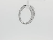 Load image into Gallery viewer, 2.00ct Lab Grown Oval Shared Claw Hoops in 9k White Gold
