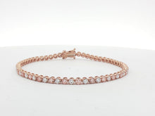 Load image into Gallery viewer, 3.00ct Crown Set Lab Grown Pink &amp; White Diamond Tennis Bracelet in 9k Gold
