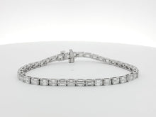 Load image into Gallery viewer, 10.00ct Lab Grown Emerald Cut Tennis Bracelet in 18k Gold
