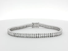 Load image into Gallery viewer, 8.00ct Semi Rub Over Lab Grown Baguette Tennis Bracelet in 9k Gold
