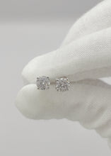 Load and play video in Gallery viewer, 0.90cts Lab Grown Diamond Stud Earrings in 18k White Gold
