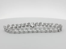 Load and play video in Gallery viewer, 9.00ct Double Row Lab Grown Pear Shape Tennis Bracelet in 14k Gold
