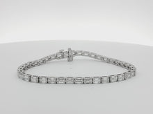 Load and play video in Gallery viewer, 10.00ct Lab Grown Emerald Cut Tennis Bracelet in 18k Gold
