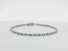 Load and play video in Gallery viewer, 3.00ct Lab Grown Blue &amp; White Diamond Tennis Bracelet in 9k Gold
