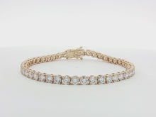 Load and play video in Gallery viewer, 10.00ct Lab Grown Four Claw Tennis Bracelet in 18k Gold
