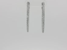 Load and play video in Gallery viewer, 2.00ct Lab Grown Oval Lucida Hoops in 9k White Gold
