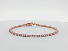 Load and play video in Gallery viewer, 3.00ct Lab Grown Pink &amp; White Diamond Tennis Bracelet in 18k Gold
